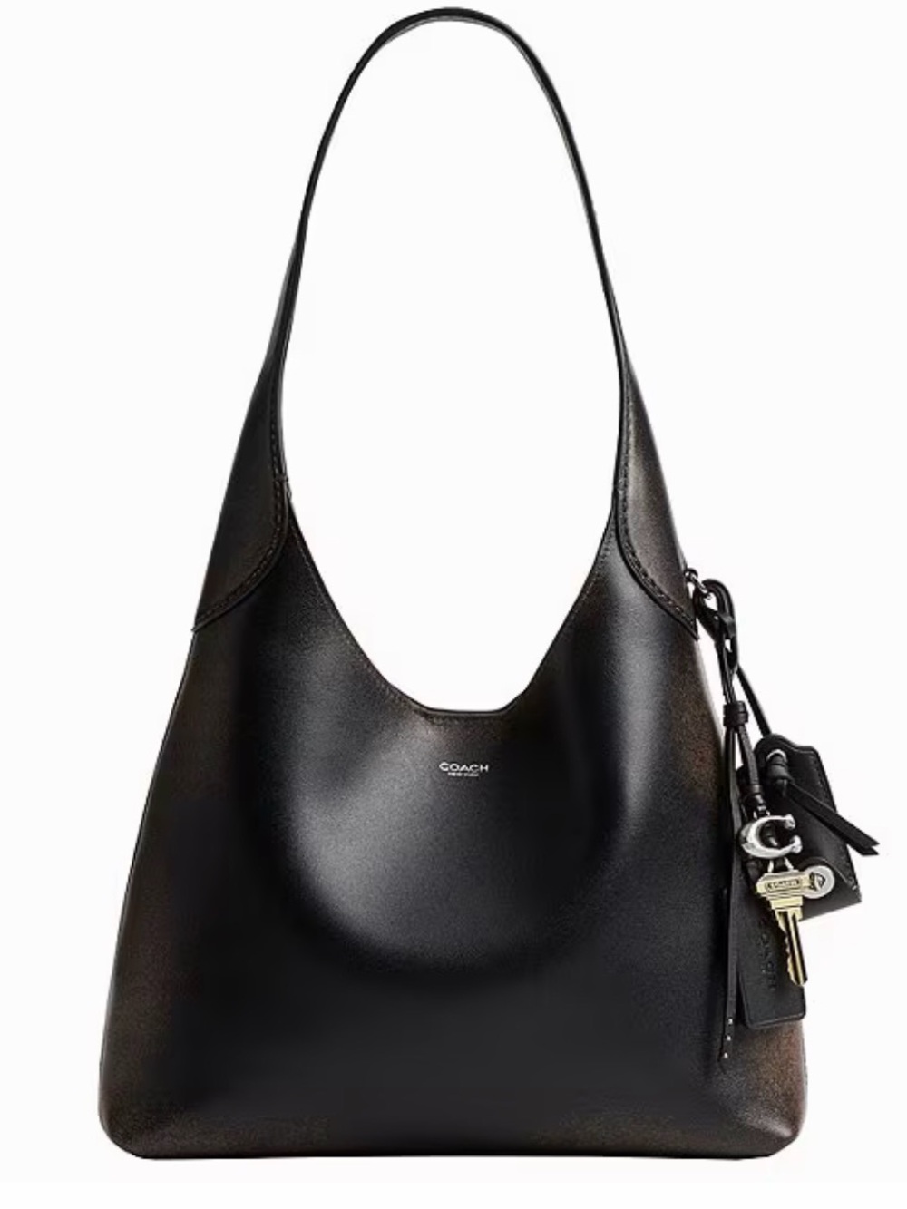 Coach Brooklyn 28 Loved Leather Shoulder Hobo with Key Charm